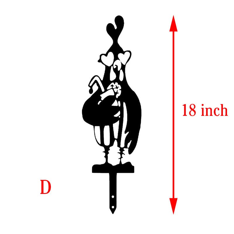 Funny Chicken Yard Metal Stakes - 5 Pack - MISSIRON