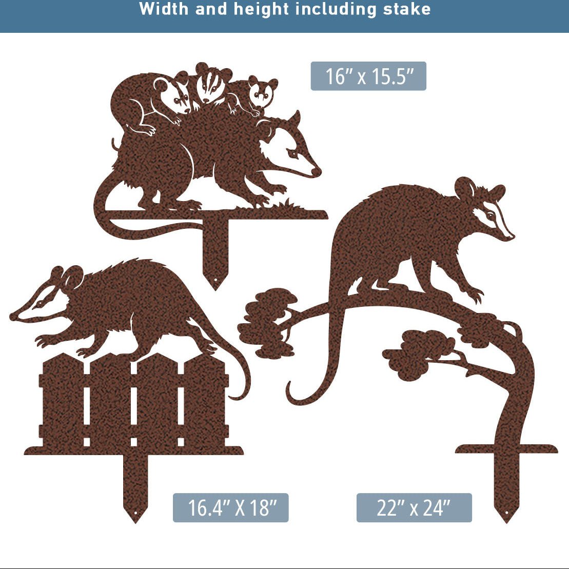 Garden Art - Opossums Garden Stake Set - MISSIRON
