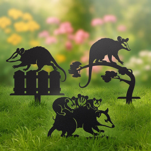 Garden Art - Opossums Garden Stake Set - MISSIRON