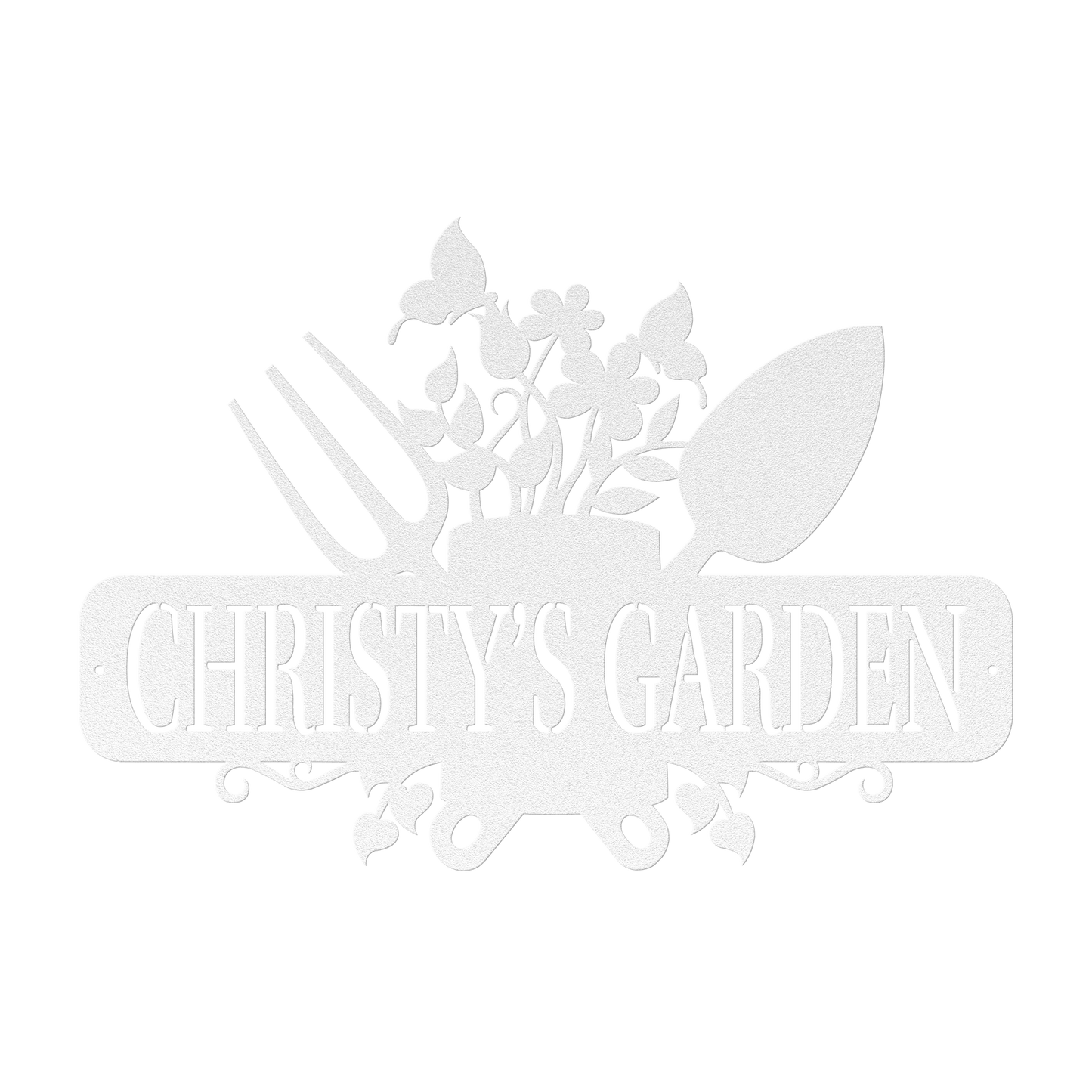 Garden Tools With Butterflies Metal Sign - MISSIRON