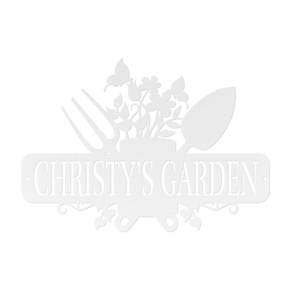 Garden Tools With Butterflies Metal Sign - MISSIRON