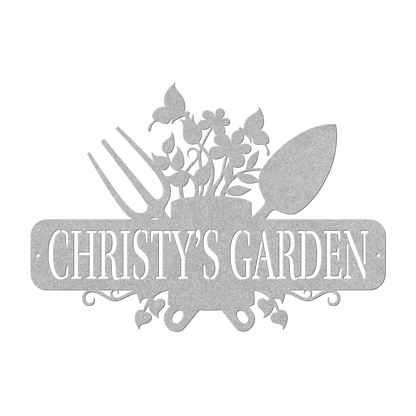 Garden Tools With Butterflies Metal Sign - MISSIRON