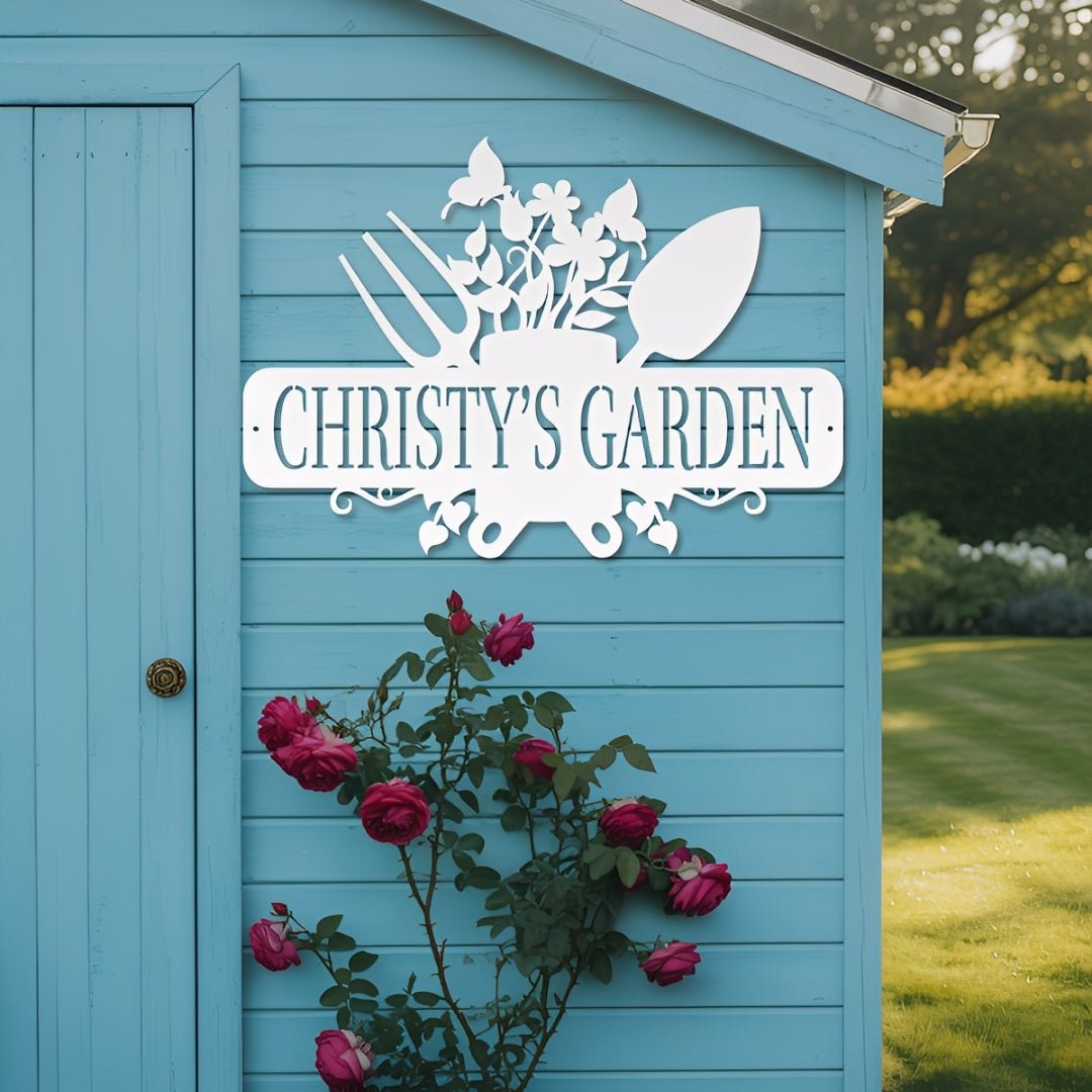 Garden Tools With Butterflies Metal Sign - MISSIRON