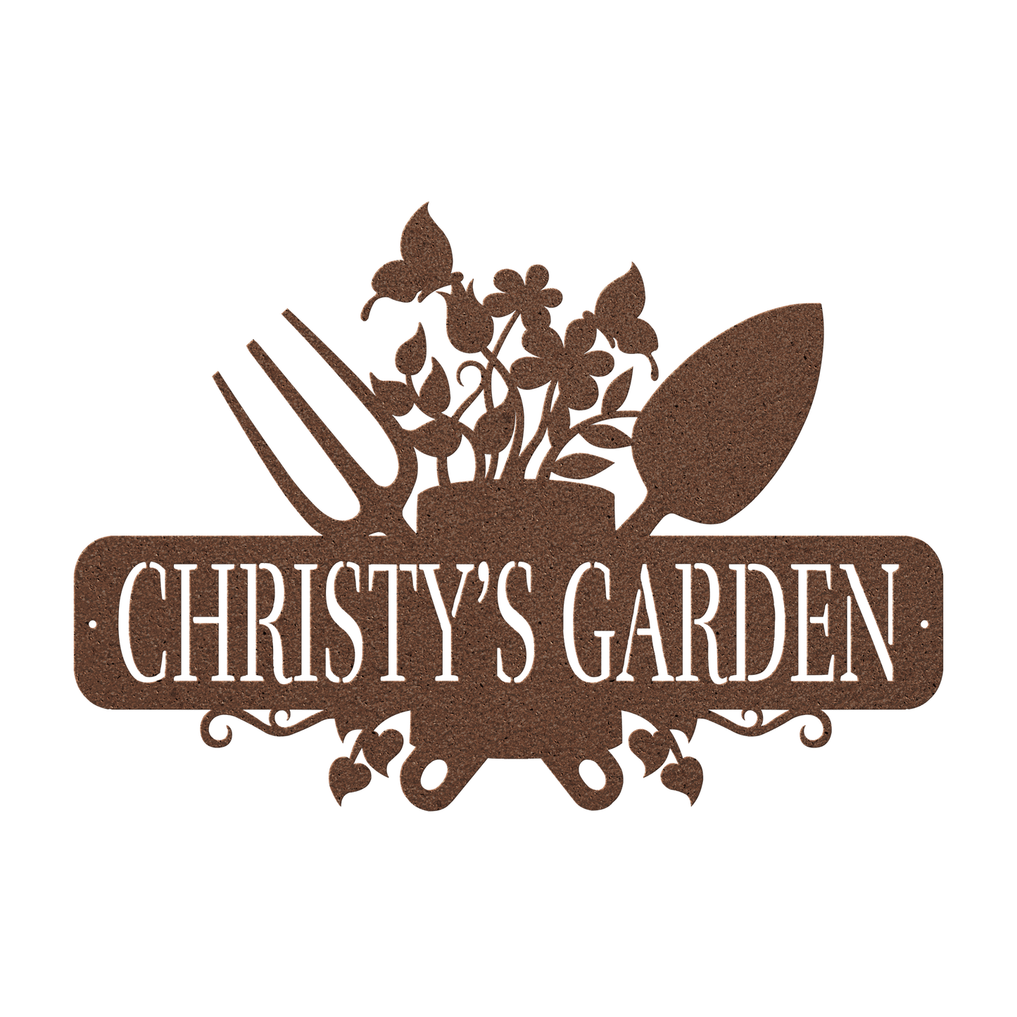 Garden Tools With Butterflies Metal Sign - MISSIRON