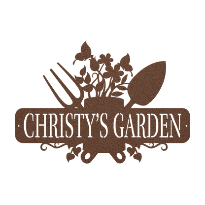 Garden Tools With Butterflies Metal Sign - MISSIRON