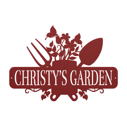 Garden Tools With Butterflies Metal Sign - MISSIRON