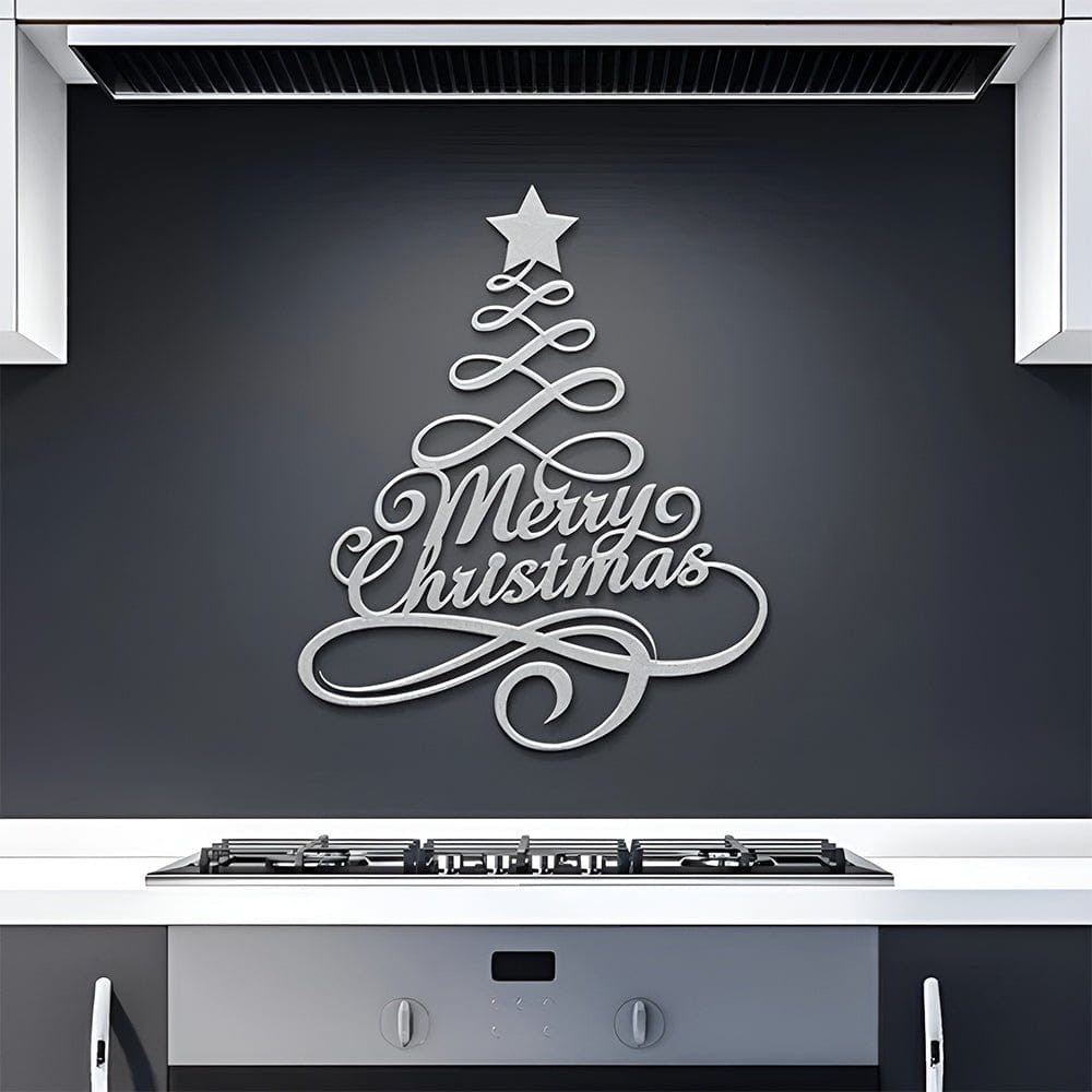 Merry Christmas Tree Metal Wall Art Decoration - MISSIRON