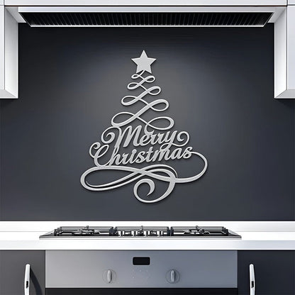 Merry Christmas Tree Metal Wall Art Decoration - MISSIRON