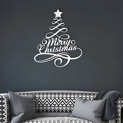 Merry Christmas Tree Metal Wall Art Decoration - MISSIRON