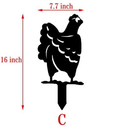 Metal Chicken Yard Stake - MISSIRON