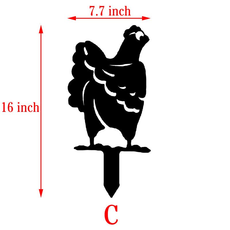Metal Chicken Yard Stake - MISSIRON