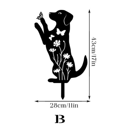 Metal Dog Garden Decor Stakes - MISSIRON