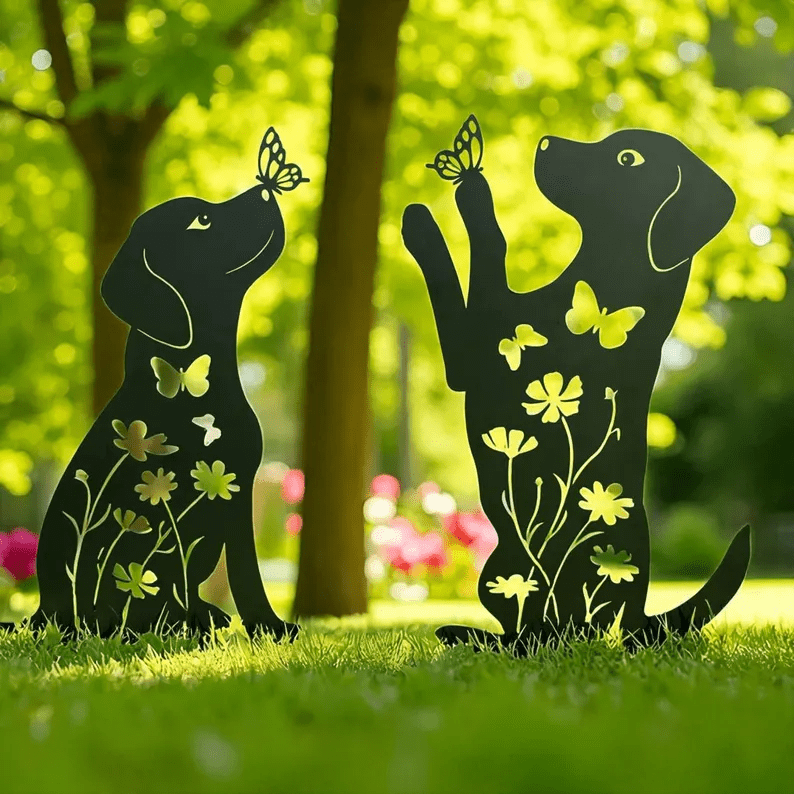 Metal Dog Garden Decor Stakes - MISSIRON