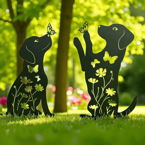 Metal Dog Garden Decor Stakes - MISSIRON