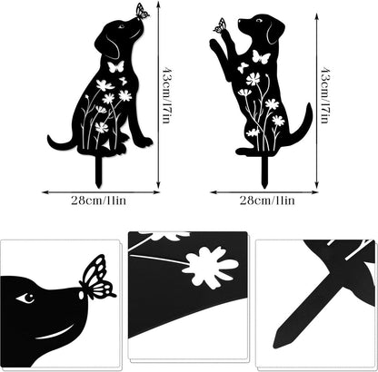 Metal Dog Garden Decor Stakes - MISSIRON