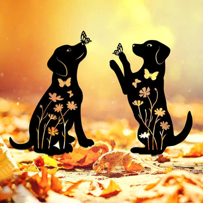 Metal Dog Garden Decor Stakes - MISSIRON