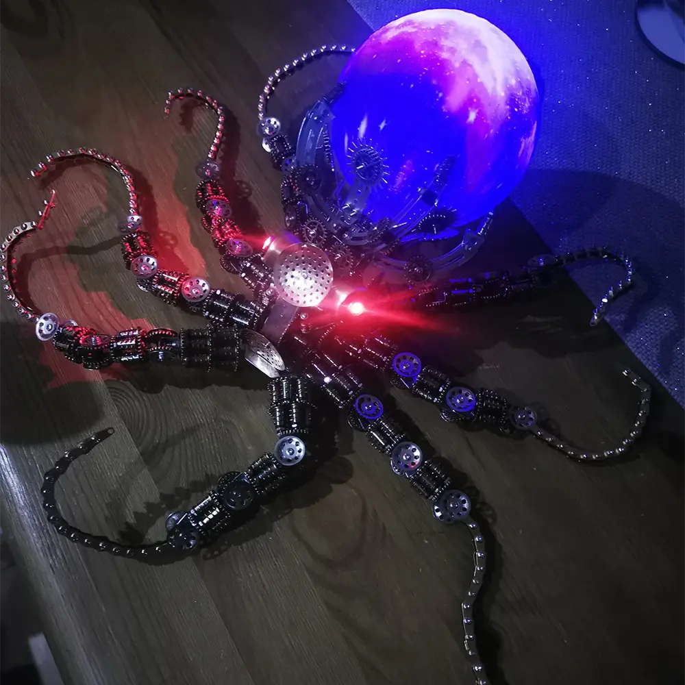 Steampunk Mechanical Octopus Metal DIY 3D Model Kit MISS IRON