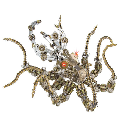Steampunk Mechanical Octopus Metal DIY 3D Model Kit MISS IRON