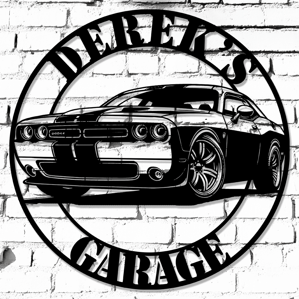 Mopar Challenger American Muscle Car Custom Metal Garage Sign - MISSIRON