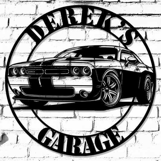 Mopar Challenger American Muscle Car Custom Metal Garage Sign - MISSIRON