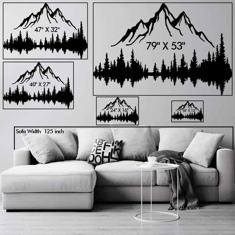 Mountain and Forest Metal Wall Art - MISSIRON