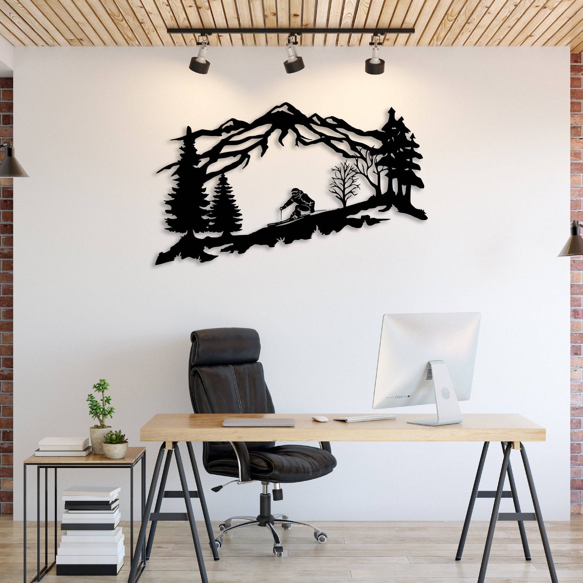 Mountain Skier - Metal Wall Art - MISSIRON