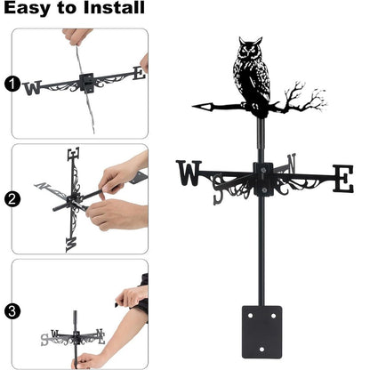 Owl Stainless Steel Weathervane - MISSIRON