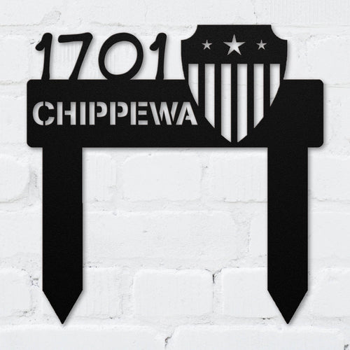 Patriot Shield Address Sign - MISSIRON