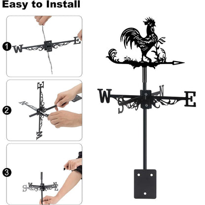 Rooster Stainless Steel Weathervane - MISSIRON
