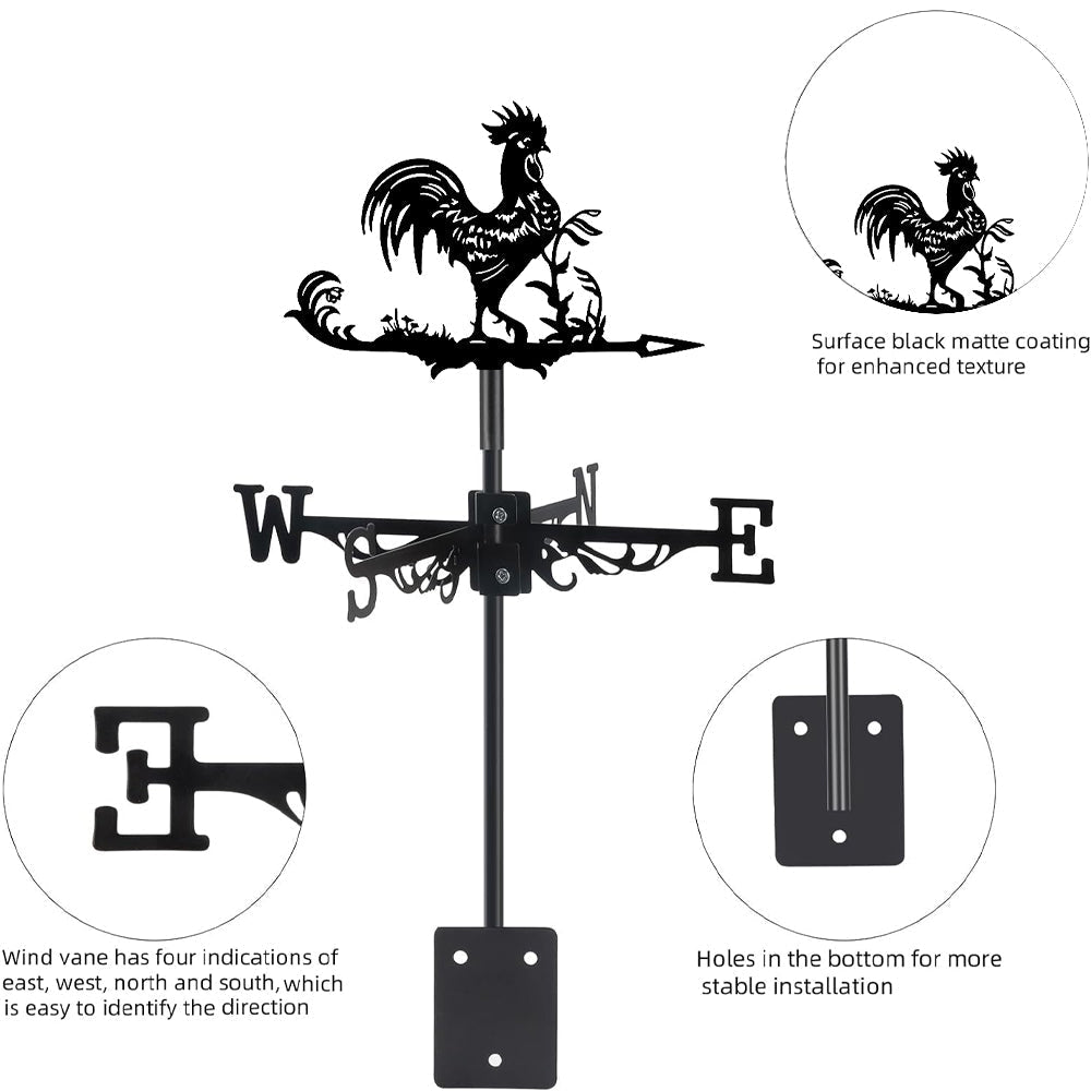 Rooster Stainless Steel Weathervane - MISSIRON