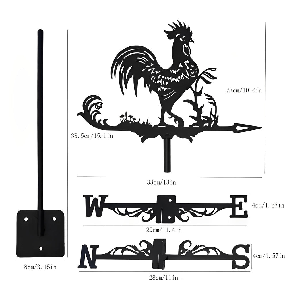 Rooster Stainless Steel Weathervane - MISSIRON
