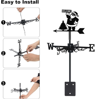 Santa Claus Stainless Steel Weathervane - MISSIRON