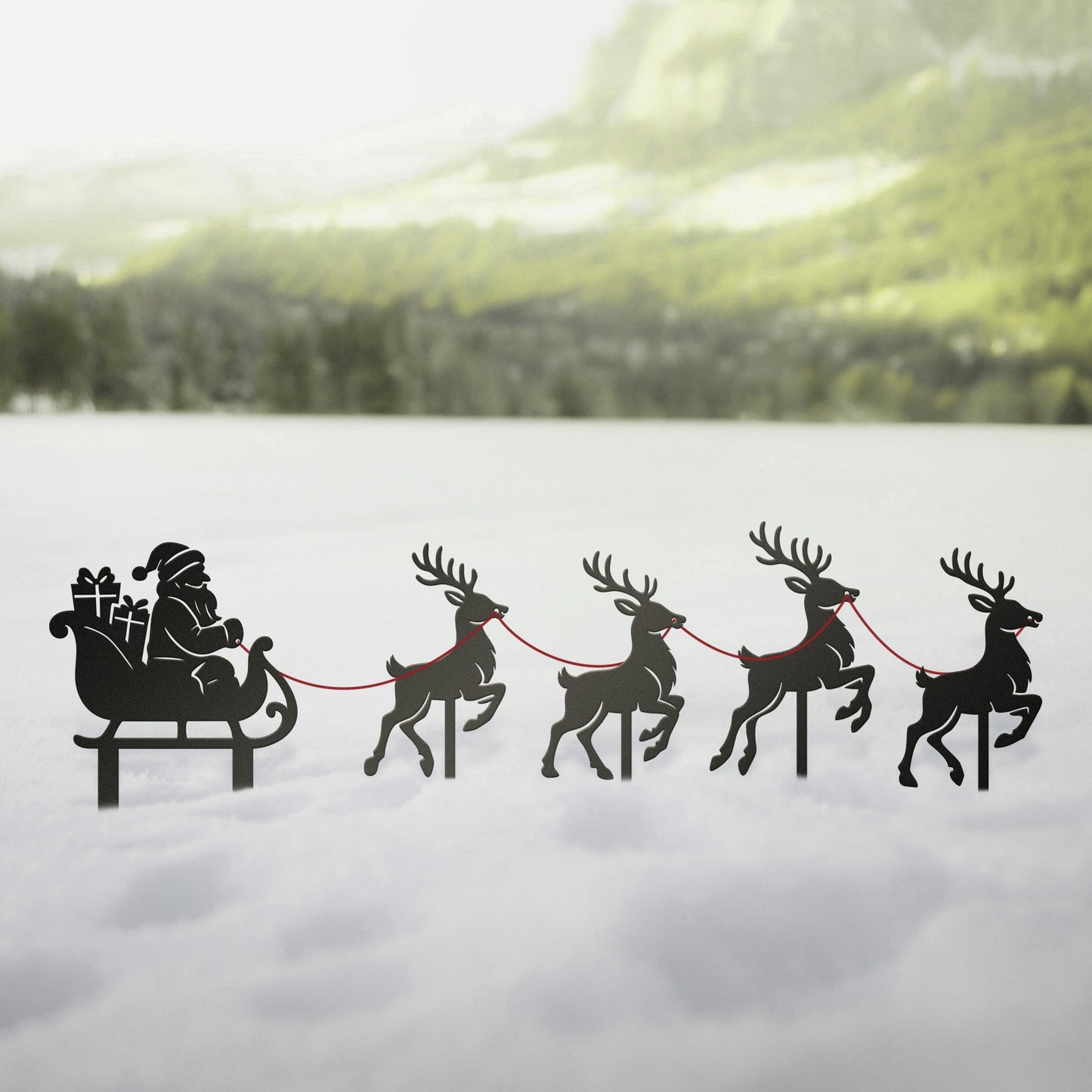 Santa Sleigh Yard Stakes - MISSIRON