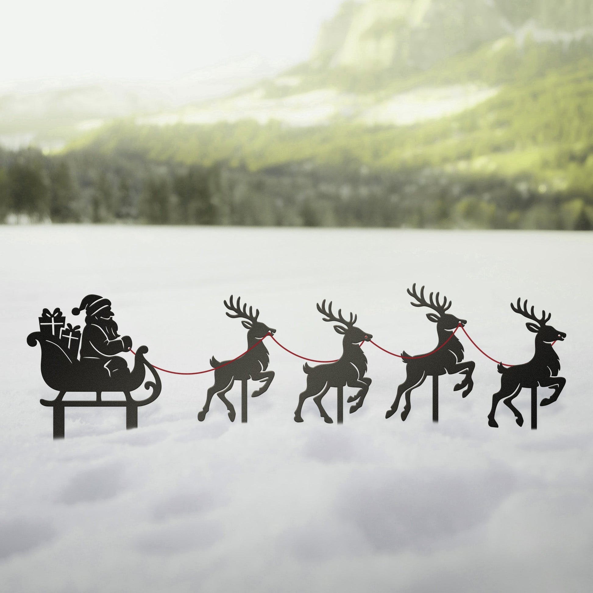 Santa Sleigh Yard Stakes - MISSIRON