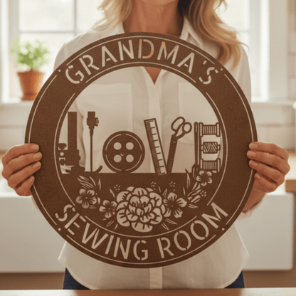 Sewing Love - Personalized Metal Sign for Sewing Room Decor - MISSIRON