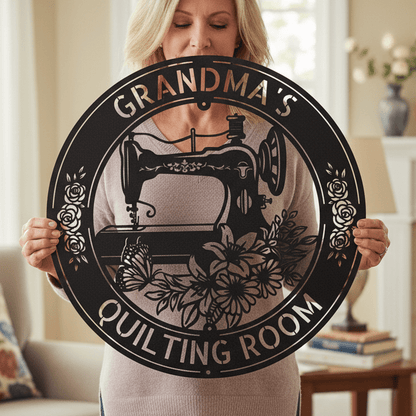 Sewing Sign - Personalized Metal Sign for Quilting Room Decor - MISSIRON