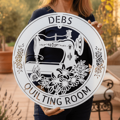 Sewing Sign - Personalized Metal Sign for Quilting Room Decor - MISSIRON