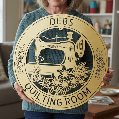 Sewing Sign - Personalized Metal Sign for Quilting Room Decor - MISSIRON
