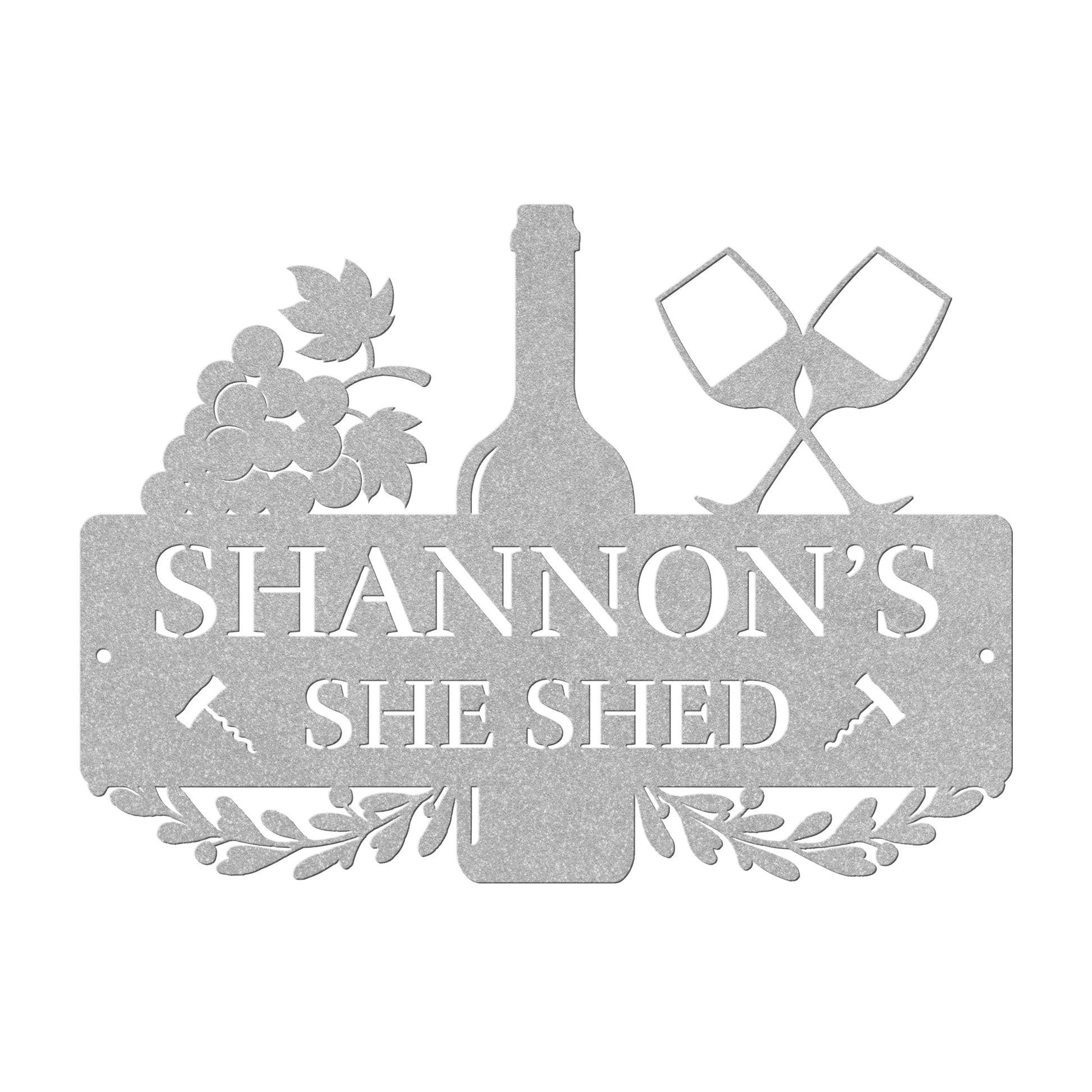 She Shed Wine Metal Sign - MISSIRON