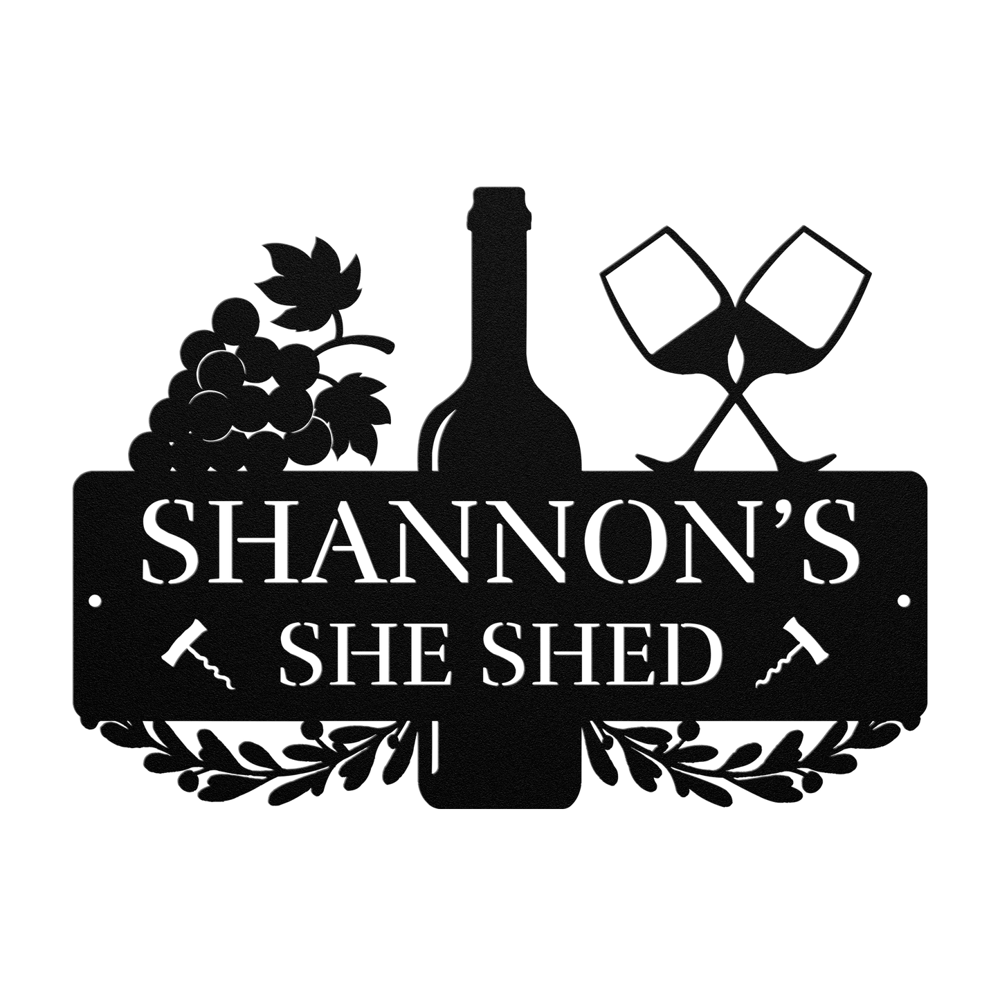 She Shed Wine Metal Sign - MISSIRON