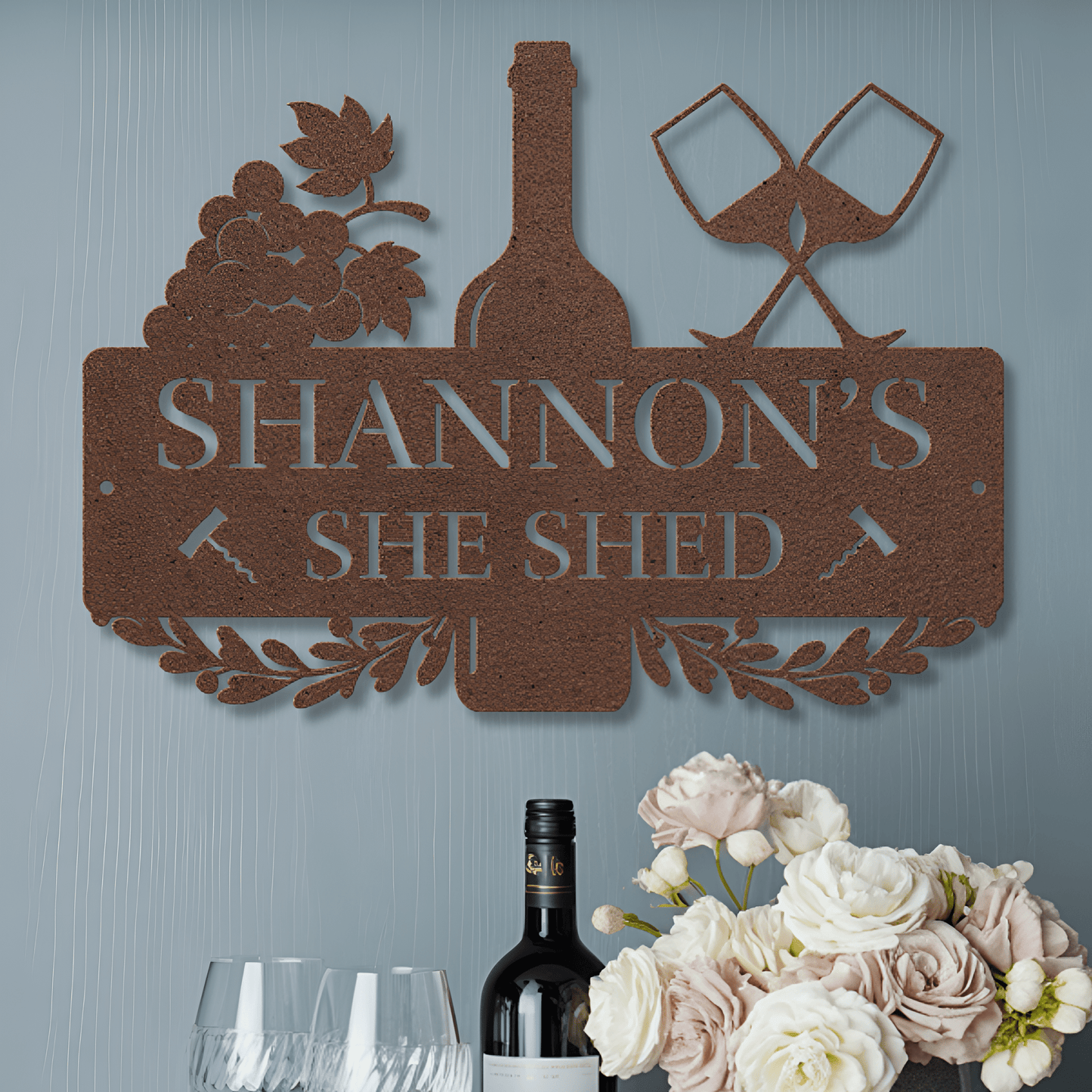 She Shed Wine Metal Sign - MISSIRON