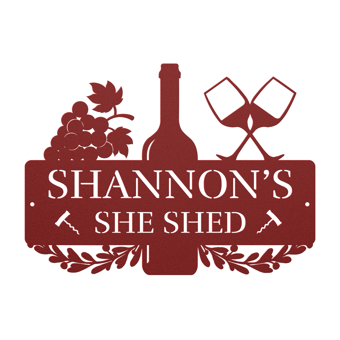 She Shed Wine Metal Sign - MISSIRON