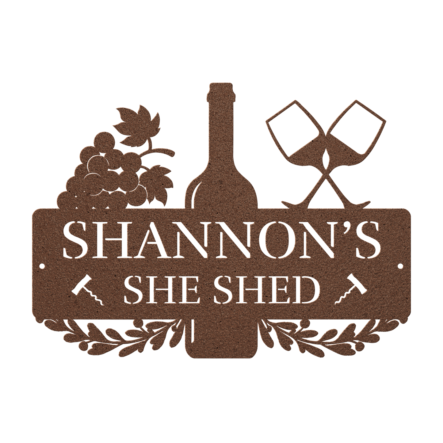 She Shed Wine Metal Sign - MISSIRON