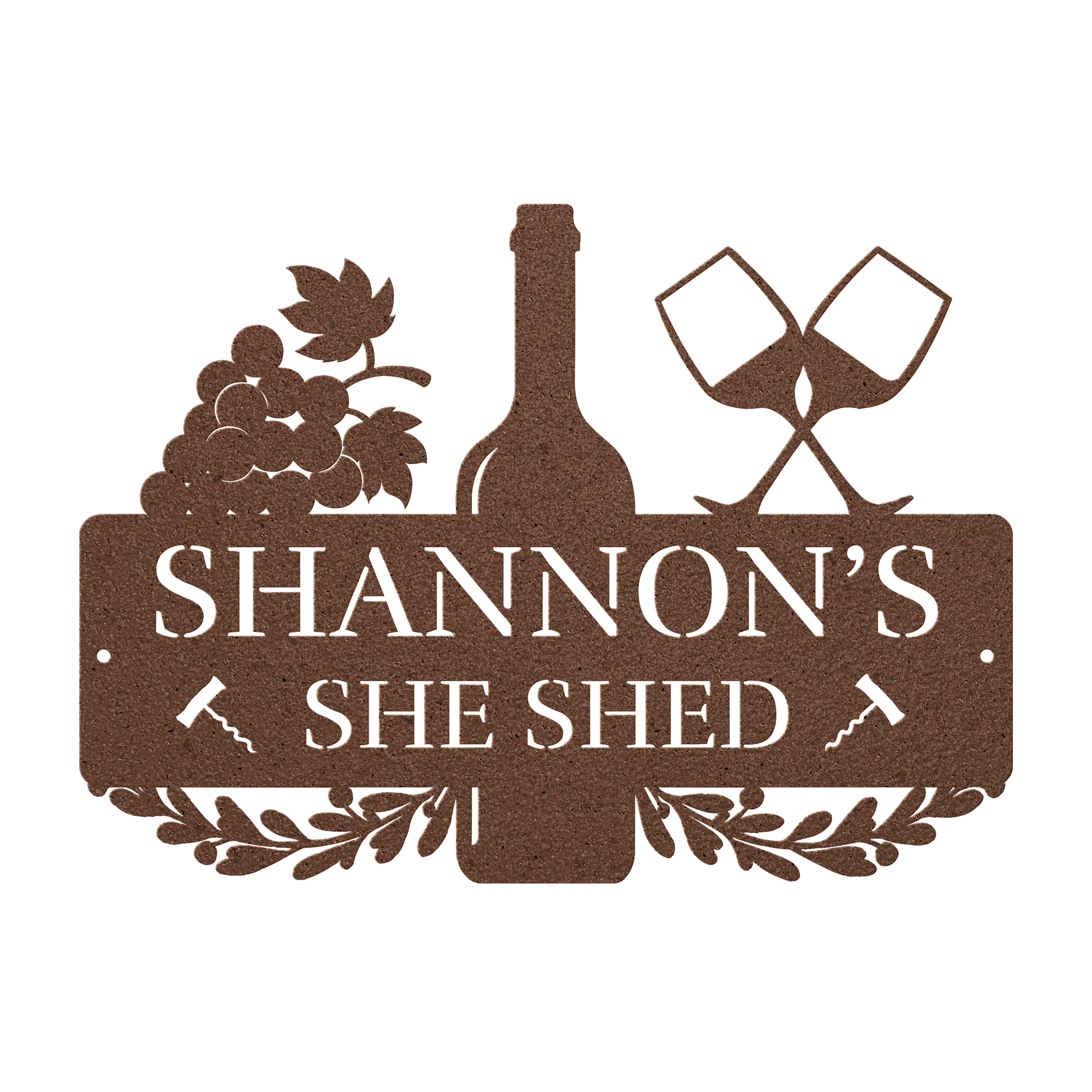 She Shed Wine Metal Sign - MISSIRON