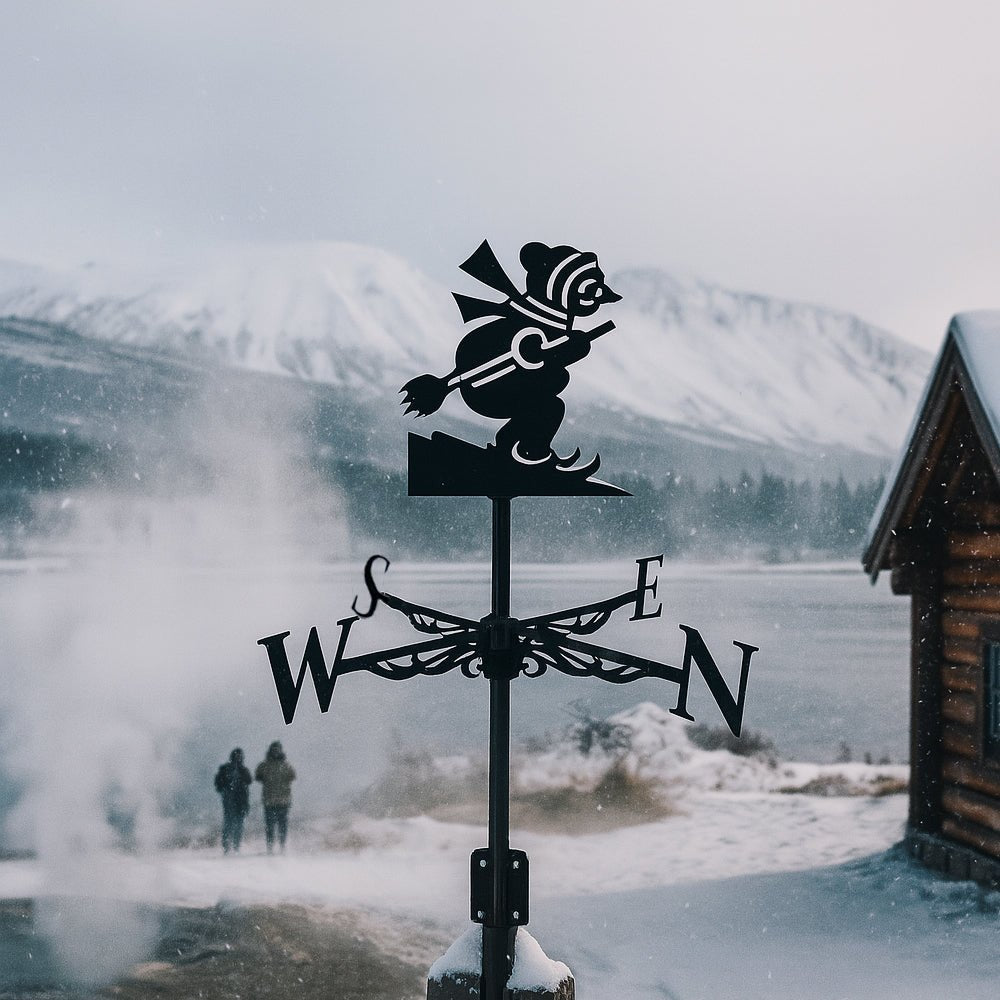 Skiing Christmas Snowman Stainless Steel Weathervane - MISSIRON