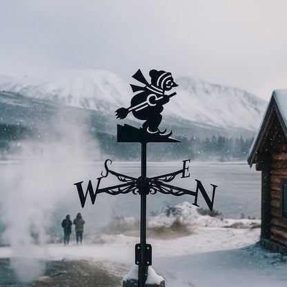 Skiing Christmas Snowman Stainless Steel Weathervane - MISSIRON