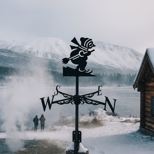 Skiing Christmas Snowman Stainless Steel Weathervane - MISSIRON