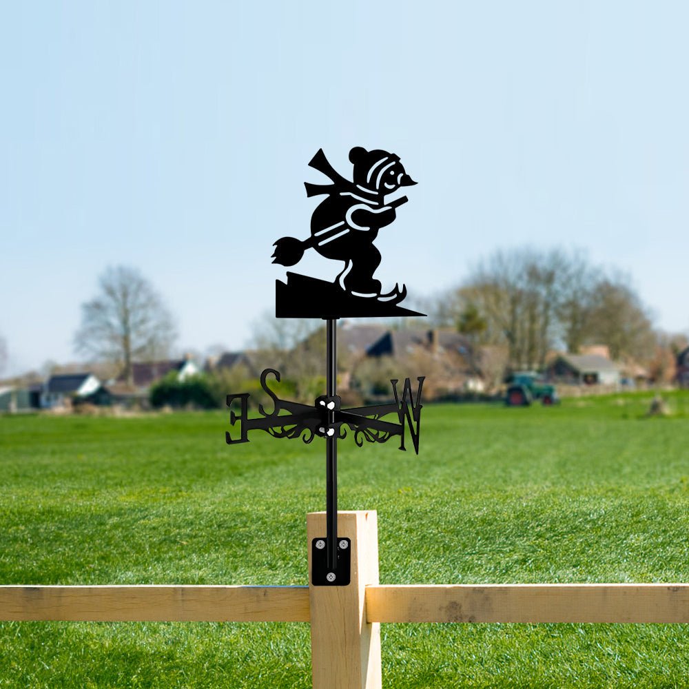 Skiing Christmas Snowman Stainless Steel Weathervane - MISSIRON