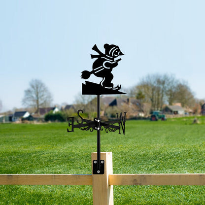 Skiing Christmas Snowman Stainless Steel Weathervane - MISSIRON