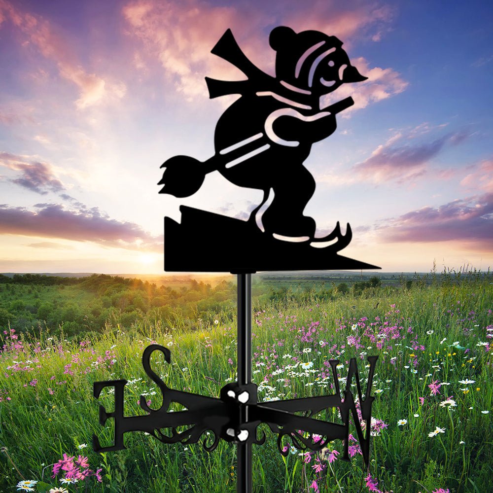 Skiing Christmas Snowman Stainless Steel Weathervane - MISSIRON